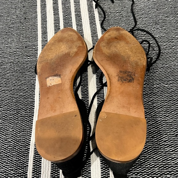 Madewell ankle-tie, black, suede flats. - Picture 2 of 3